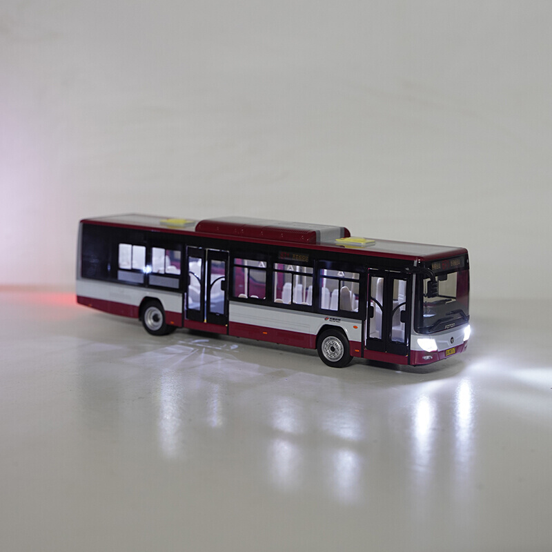 新款:143福田客车公交巴士欧辉北京公交合金纯电动公交汽车模型带