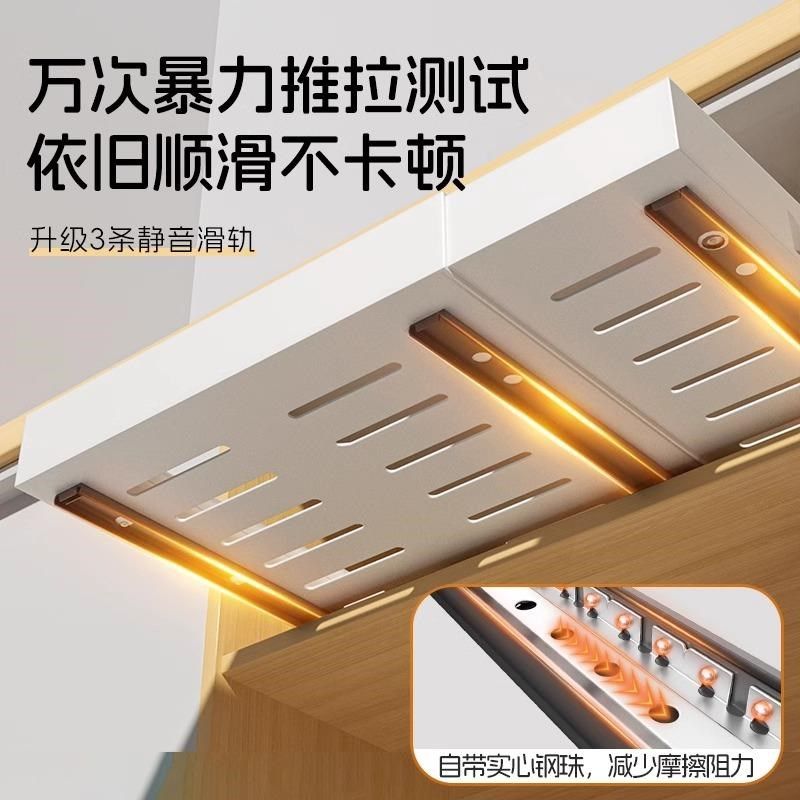 德国厨房可伸f缩收纳架免打孔抽屉式橱柜碗碟拉篮下水槽抽拉置物,厨房/烹饪用具,厨房置物架/置物柜/角架,淘宝优惠券,粉丝福利购,淘宝优惠卷