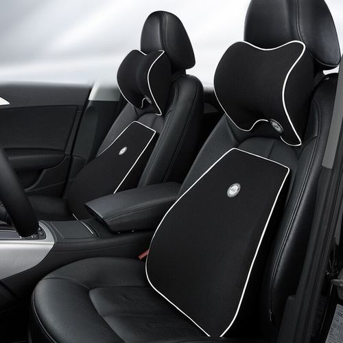 汽车头枕腰靠套装座椅靠u背护腰靠垫驾驶位司机腰部支撑四季黑