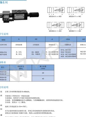 台湾康百世KOMPASS节流n阀MSSB-02-X/Y-D24/D12/A15/A25-NO/NC