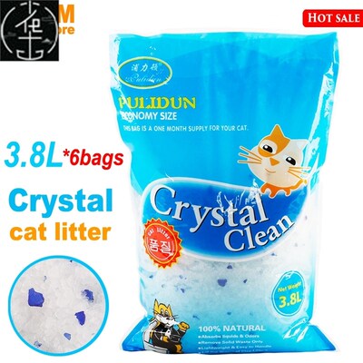 3.8L*6bags Crystal cat litter CrystaL sand Cat StoiLet toiLe