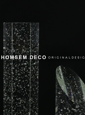 现代极简样板房间几何体水晶w气泡摆件轻奢软装饰品售楼处家居摆