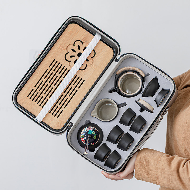 便携式户外旅行茶具套装野外简易B喝茶泡茶装备功夫茶杯收纳包定,餐饮具,旅行茶具,淘宝优惠券,粉丝福利购,淘宝优惠卷