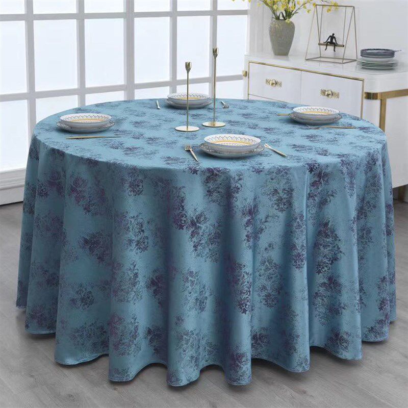 圆形餐桌台布加i厚酒店s大圆桌桌布布艺饭店宴会圆桌餐布餐厅桌布