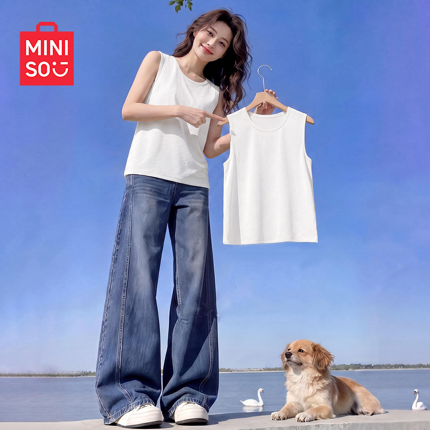 MINISO/名创优品运动背心女夏外穿2026新款薄款透气防晒无袖上衣J