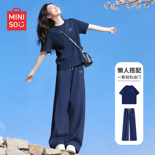 女小个子2026新款 子夏装 夏季 裤 搭配一整套D 短袖 名创优品运动套装