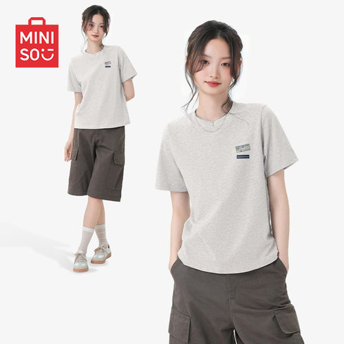 名创优品7A抗菌正肩短袖T恤女
