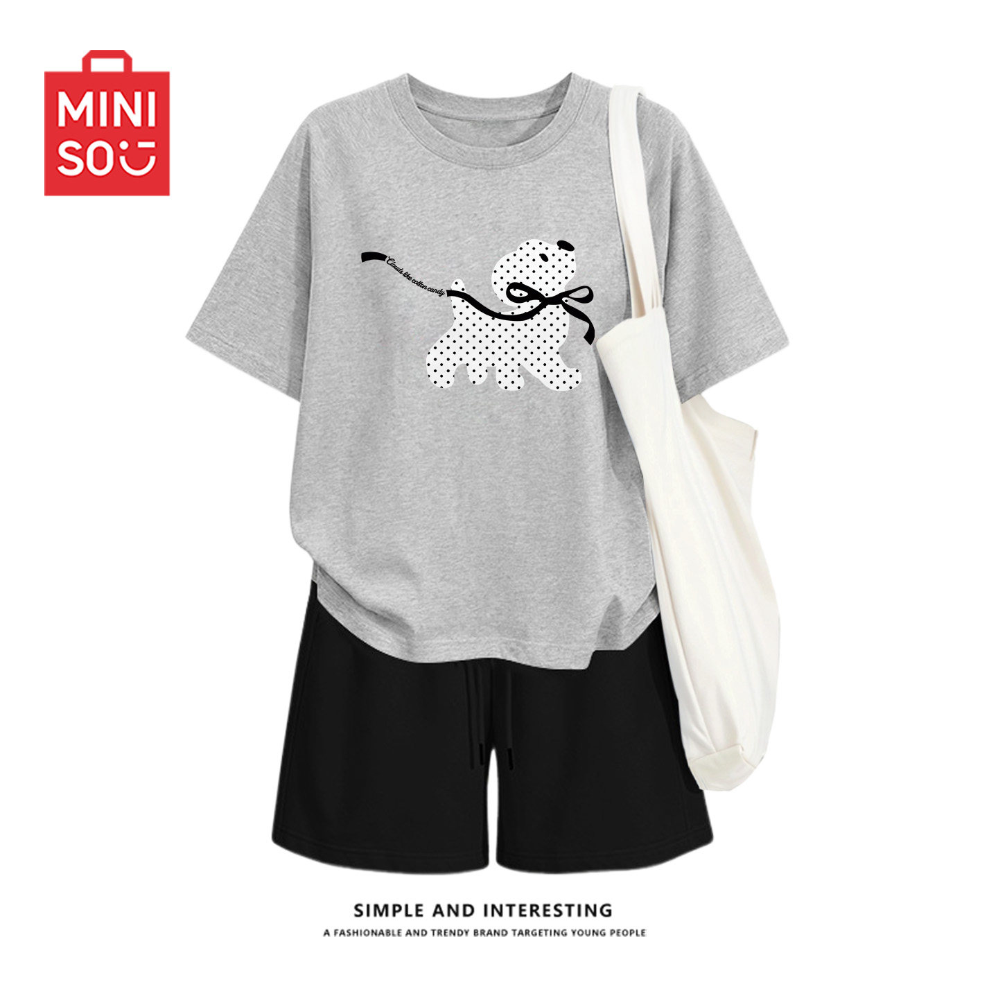 名创优品运动服女套装夏2026新款短袖短裤女士巨好看漂亮两件套D