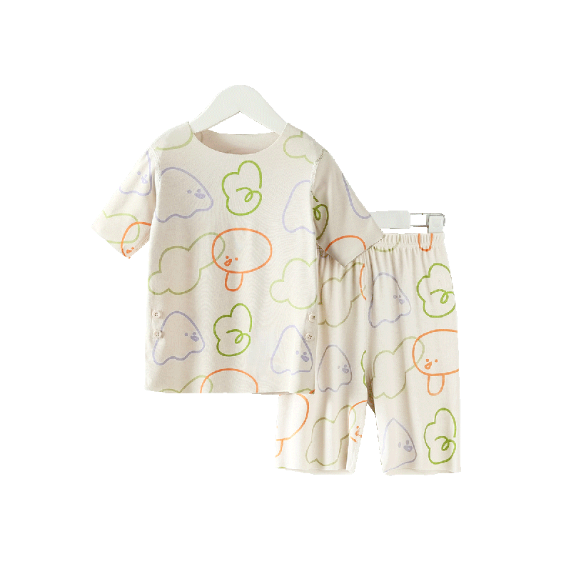 齐齐熊夏季短袖宝宝家居服套装