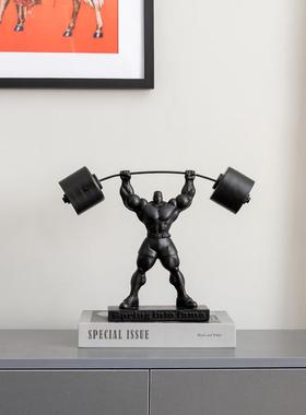 肌肉男大力士举重健美模型运动摆件健身房开业礼物前台办公室雕塑