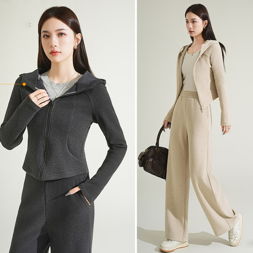 天丝羊毛运动休闲套装女