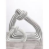 Haoke Home现代休闲黑白条纹扭曲树脂装 饰样板房家庭入口客厅