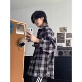 长袖衬衫日系港风宽松衬衣男潮流百搭休闲外套513ACS2163P35，男装衬衫，星座513A