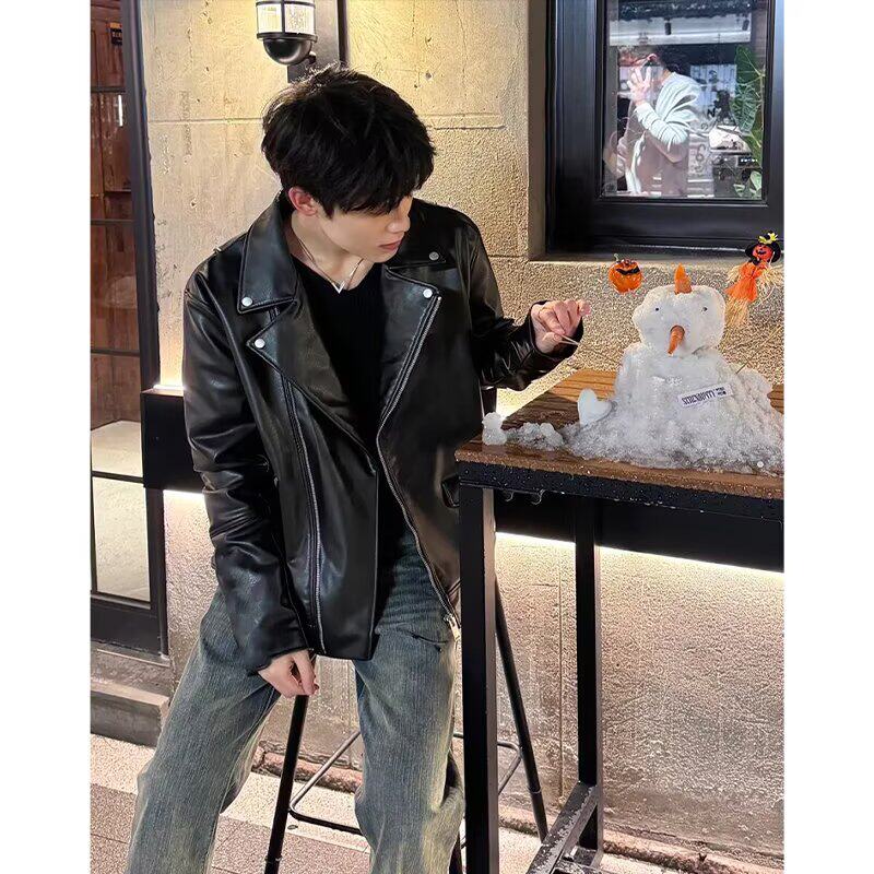 新款小皮衣短款外套韩版机车皮夹克大码衫513APY2281P58，男装皮衣，星座513A