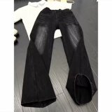 复古水洗竹节纹直筒牛仔裤男女美式微喇拖地裤阔腿513ACK2226P42，男装牛仔裤，星座513A