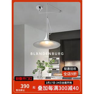 艺术可移位饭桌灯具 飞碟摇臂吊灯现代简约家用餐厅灯高端轻奢个性