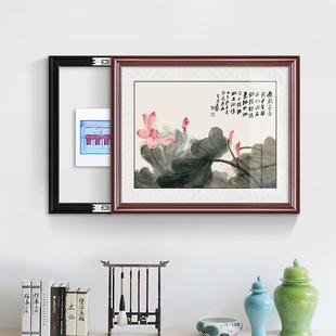 饰画配电箱电闸盒免打孔可推拉家用电源总开关遮挡箱挂画 电表箱装