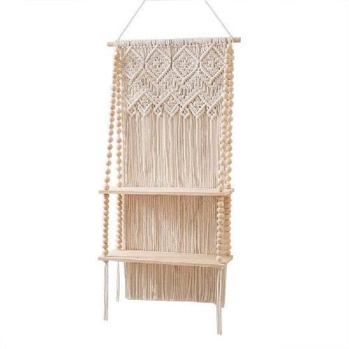 极速Macrame Wall Hanging Plant Decor ShelNf Indoor Outdoor