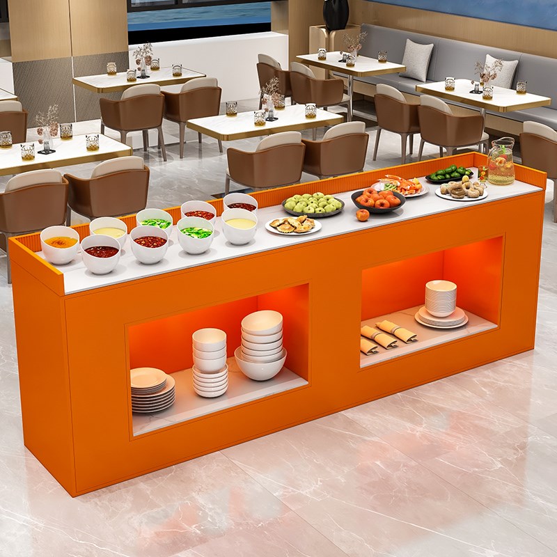 火锅店调料台酒店食堂单面自助餐台靠墙取N餐台布菲台自助调料台