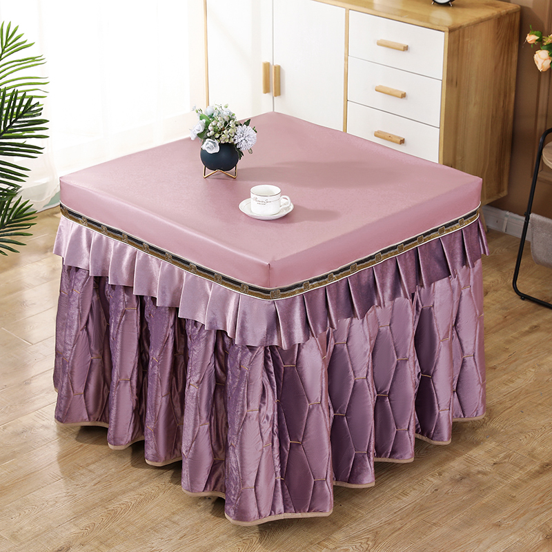 加厚正方形烤火桌罩m套简约电暖炉桌H布麻将机加厚电炉罩烤火罩新