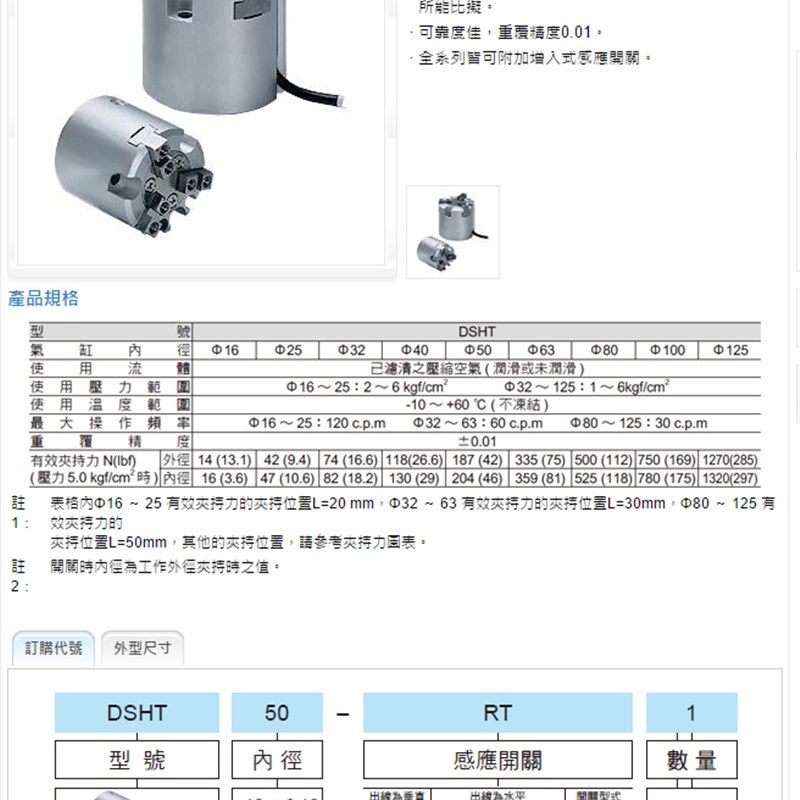 台湾TopAir达英三爪气缸DKB/DKM/DKMAR/DSHT/DSHY10-16-20-25-32