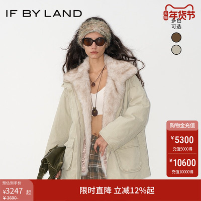 IFBYLAND可拆卸毛领羽绒外套