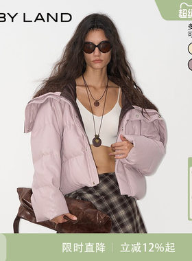 IFBYLAND黄色蛋白皮毛领羽绒服