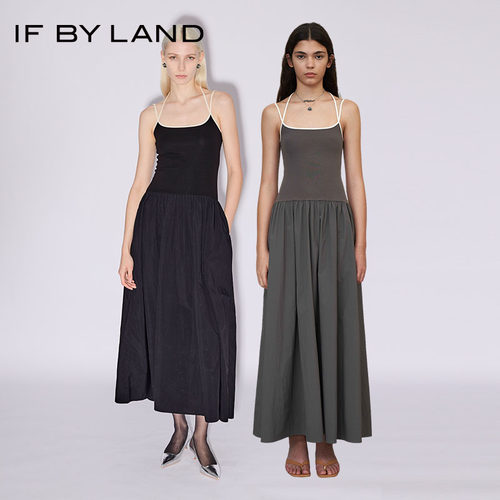 IFBYLAND拼接边吊带连衣裙女