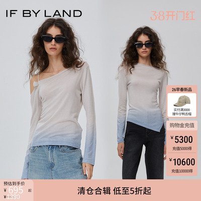 IFBYLAND渐变斜肩T恤