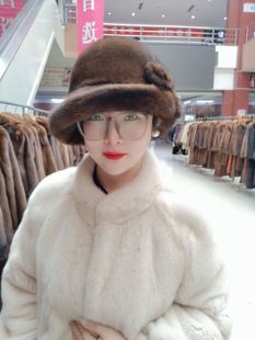 本色貂皮英伦风帽子一帽三戴 0001新款