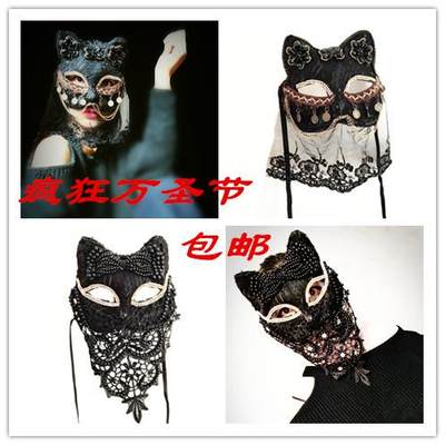 威尼斯狐狸猫女面具重手工装饰蒙面歌王日式万圣节假面舞会派对