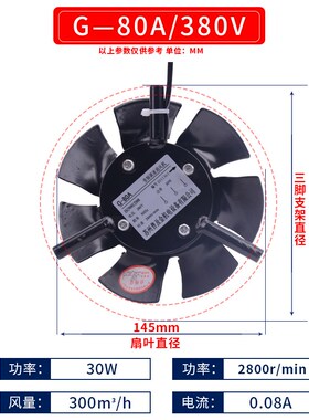 新款变频调速电机轴流通风机G100G112G250AMG160A电机散热风扇现
