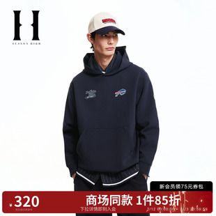 SEASON HIGH男装NEL联名款比尔队春季宽松连帽套头卫衣S26133011