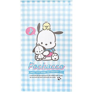 窗帘 遮光C帘 85x150cm 帕恰狗 格纹 棉麻长门帘 蓝白 日制