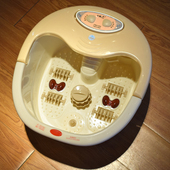 龙富足浴盆加热恒温泡脚盆家用小型D振动滚轮按摩冲浪红外洗脚神