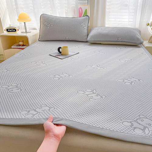 定制冰豆豆凉席1*1.1*1.3*1.4*1.5*1.6*1.8*1.9*2m冰丝凉席三件套