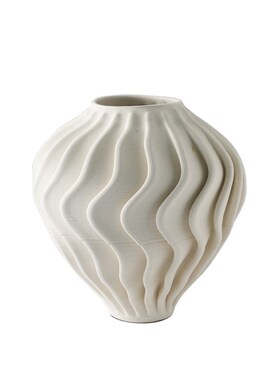 高档现代极简约3D打印陶瓷u白色花瓶摆件家居样板间酒店花器装饰