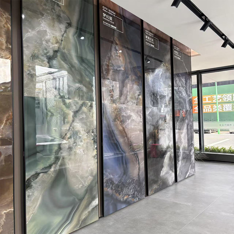 广东岩板大理石瓷砖玉石900x1800大板客厅电视背景墙地砖奢石釉