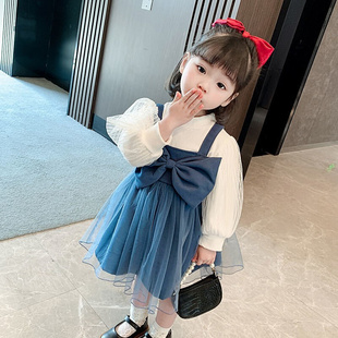 春装 时髦儿童裙子夏季 连衣裙公主裙韩版 2023女童装 宝宝洋气套装 裙
