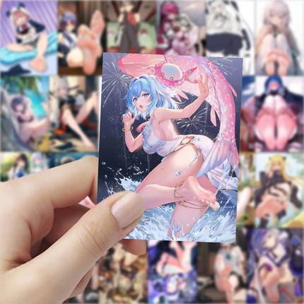189张动漫光脚少女贴纸卡通二次元萌妹脚丫控福利漫画周边桌面手机壳笔记本电脑装饰贴画防水手账素材贴
