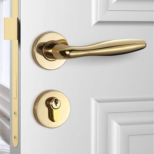 极速金色PVD室内卧p室门锁家用房间实木门锁门把手体TA静音门锁分