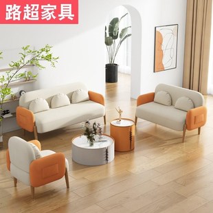 现代简约布艺沙发单人回弹海绵糖果沙G发民宿饮品店服装 店休闲沙