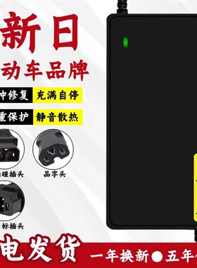 新日电动车充电器i48V12AH60V20AH72V铅酸电池新国标Z防触碰接口