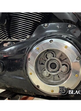 Black3哈雷公路滑翔改装PBw风格透明离合器盖街霸路威S/ST透明盖D