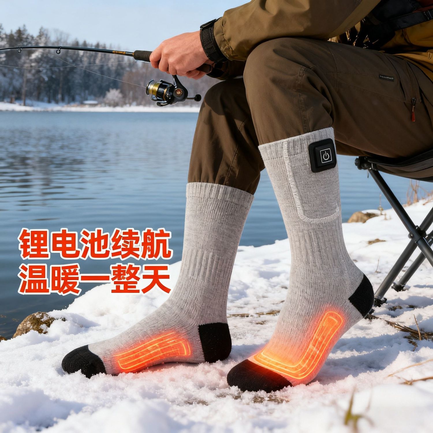 可水洗加热袜子保暖电热袜