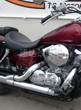 摩托车本T沙都VT400/750 改装排气管隔热板M防烫护盖隔热罩97-03