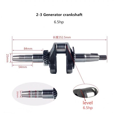 Tappered Crankshaft fits GX160/168FF/GX200/170F 5.5HP or 6.5