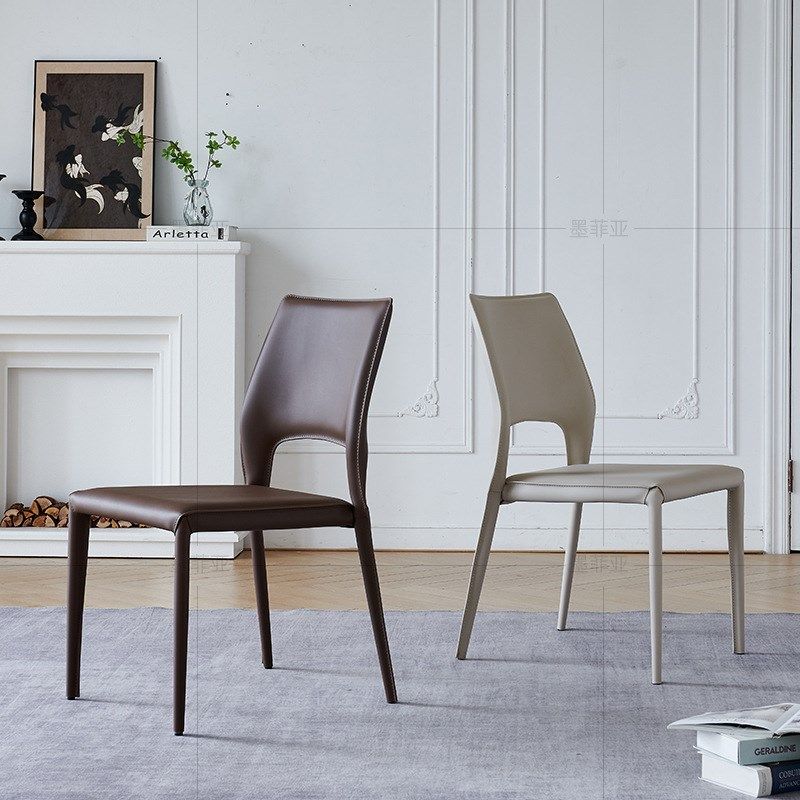 意式轻奢餐椅极简餐桌椅子靠背凳子餐厅酒店商Q用休闲家用马鞍皮,商业/办公家具,办公电脑椅/职员椅,淘宝优惠券,粉丝福利购,淘宝优惠卷