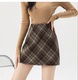 甜甜专享 格子毛呢半身裙短裙