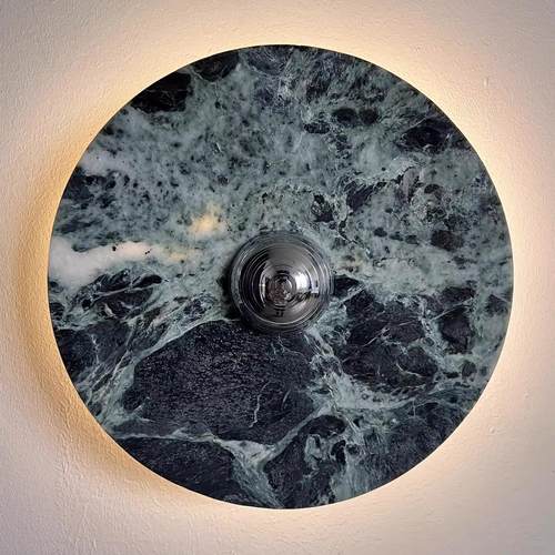 客厅背景墙奢石壁灯普拉达绿大理石墙壁灯卧室玄关走廊圆形气氛灯